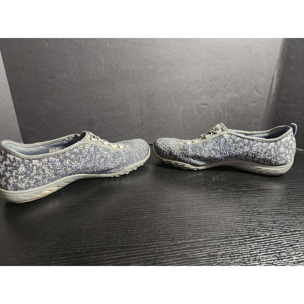 Skechers Relaxed Fit Memory Foam Gray Knit Slip On Sneakers‎ 23008 Womens 9.5